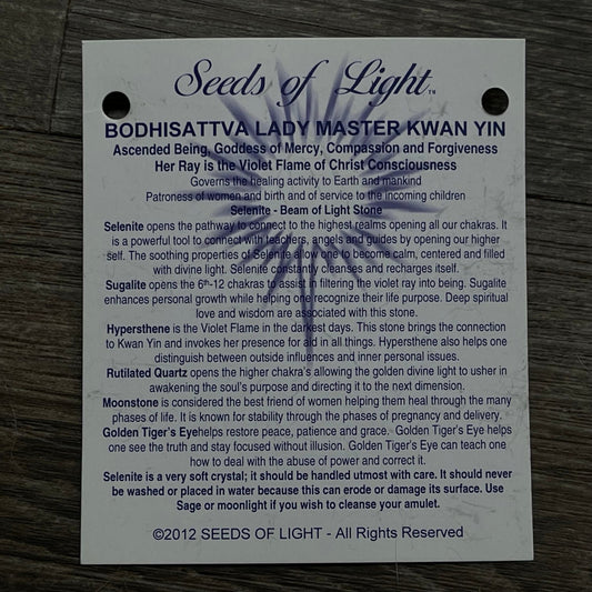 Bodhisattva Lady Master Kwan Yin Pendant - Healing Stone Beings