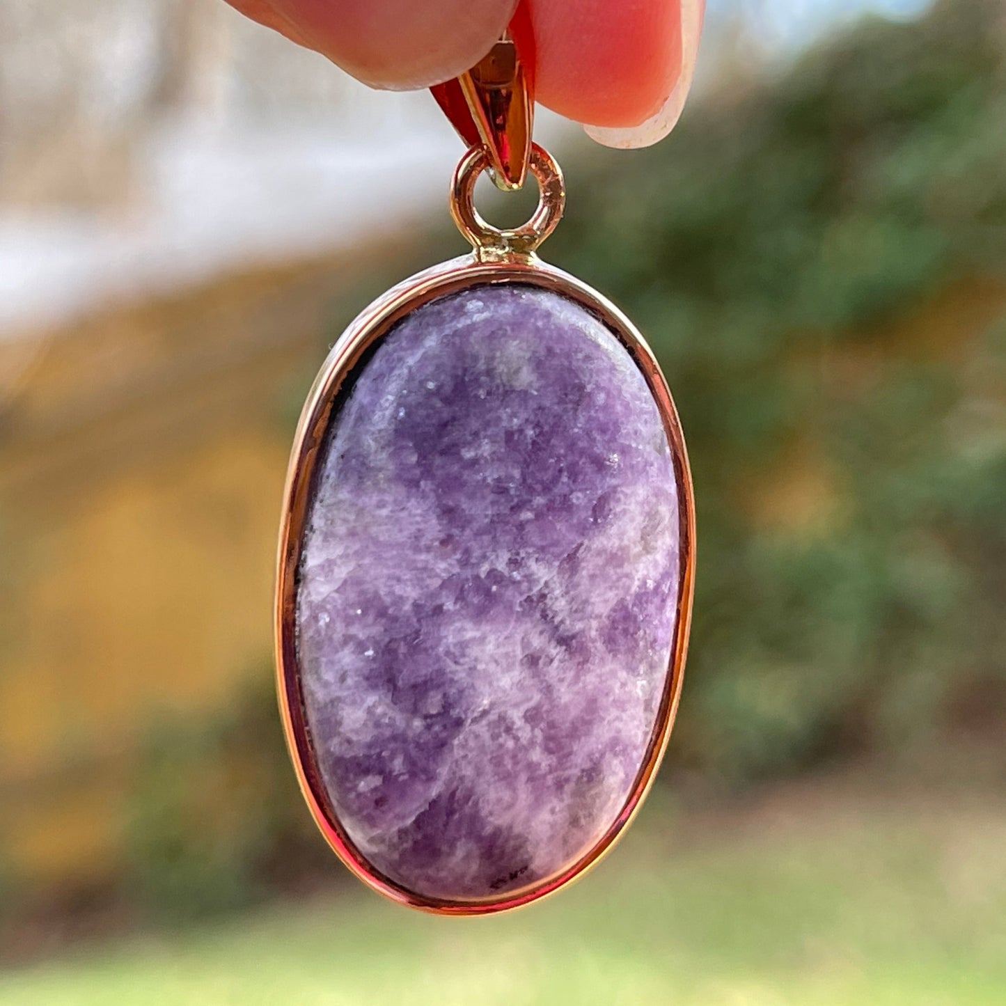 Lepidolite Pendant - Healing Stone Beings