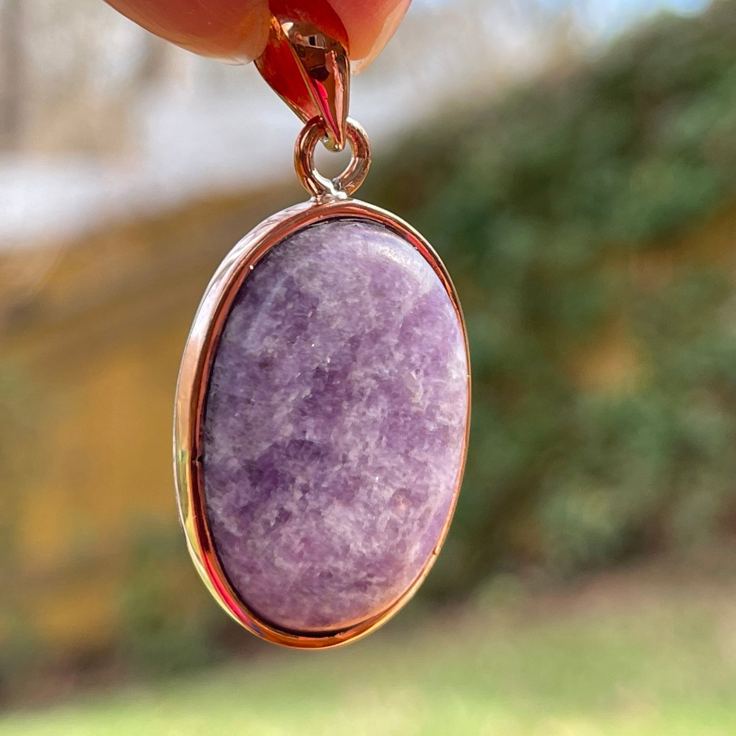 Lepidolite Pendant - Healing Stone Beings