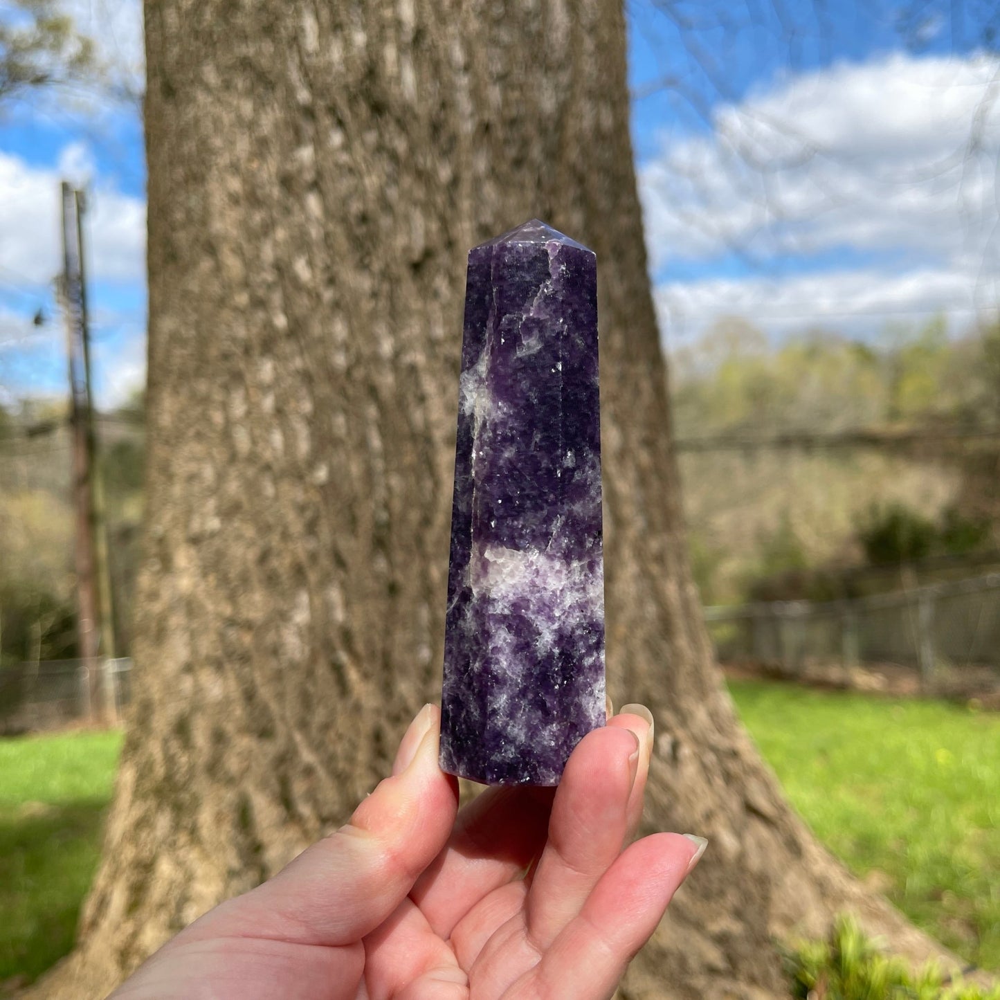 Lepidolite Tower - Healing Stone Beings