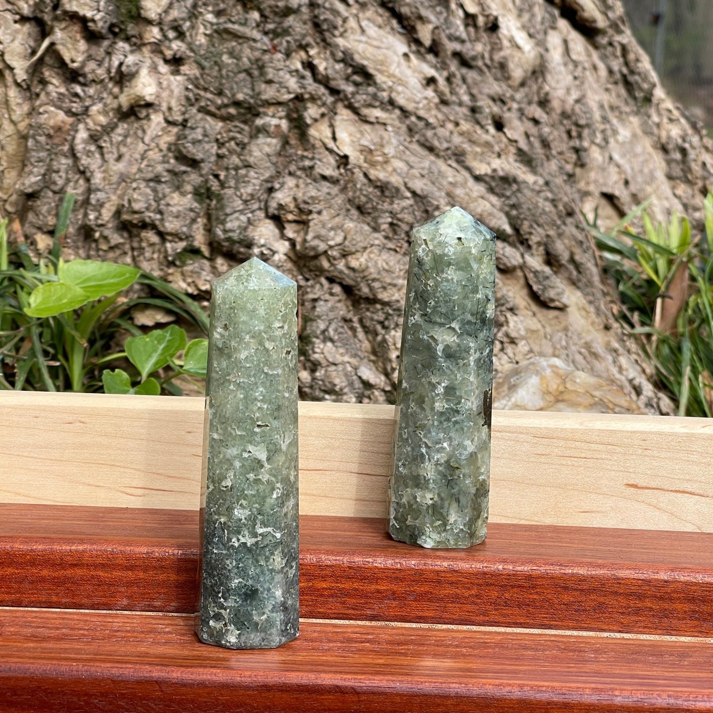 Prehnite Obelisk Tower - Healing Stone Beings
