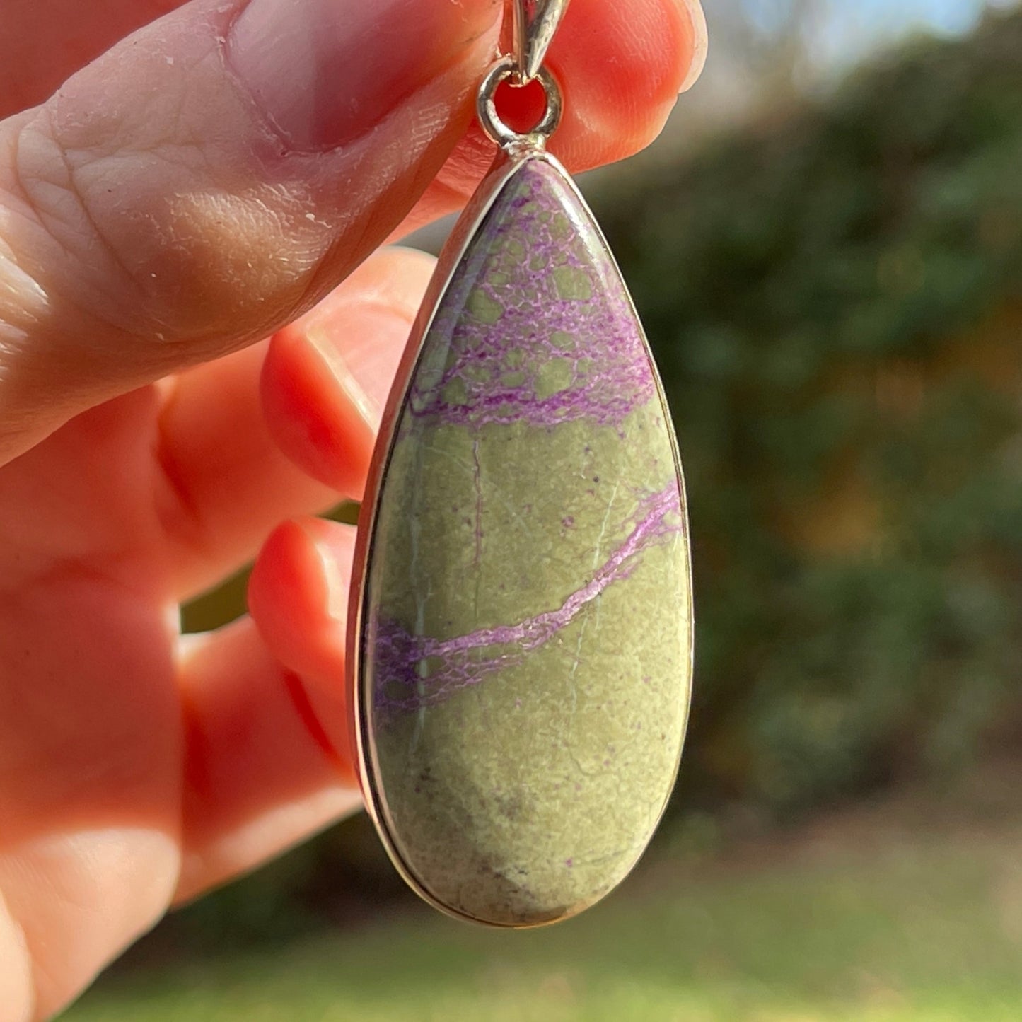 Purpurite & Variscite Pendant - Healing Stone Beings