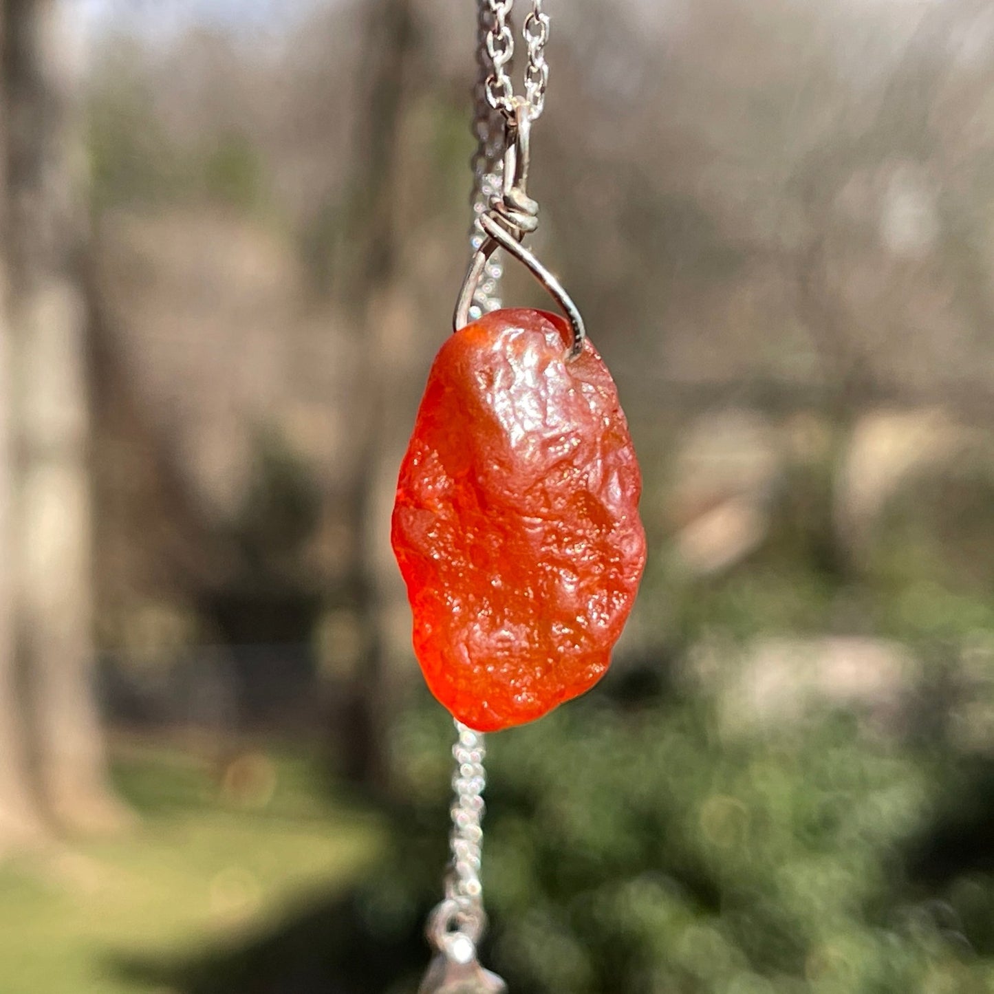 Raw Carnelian Necklace - Healing Stone Beings