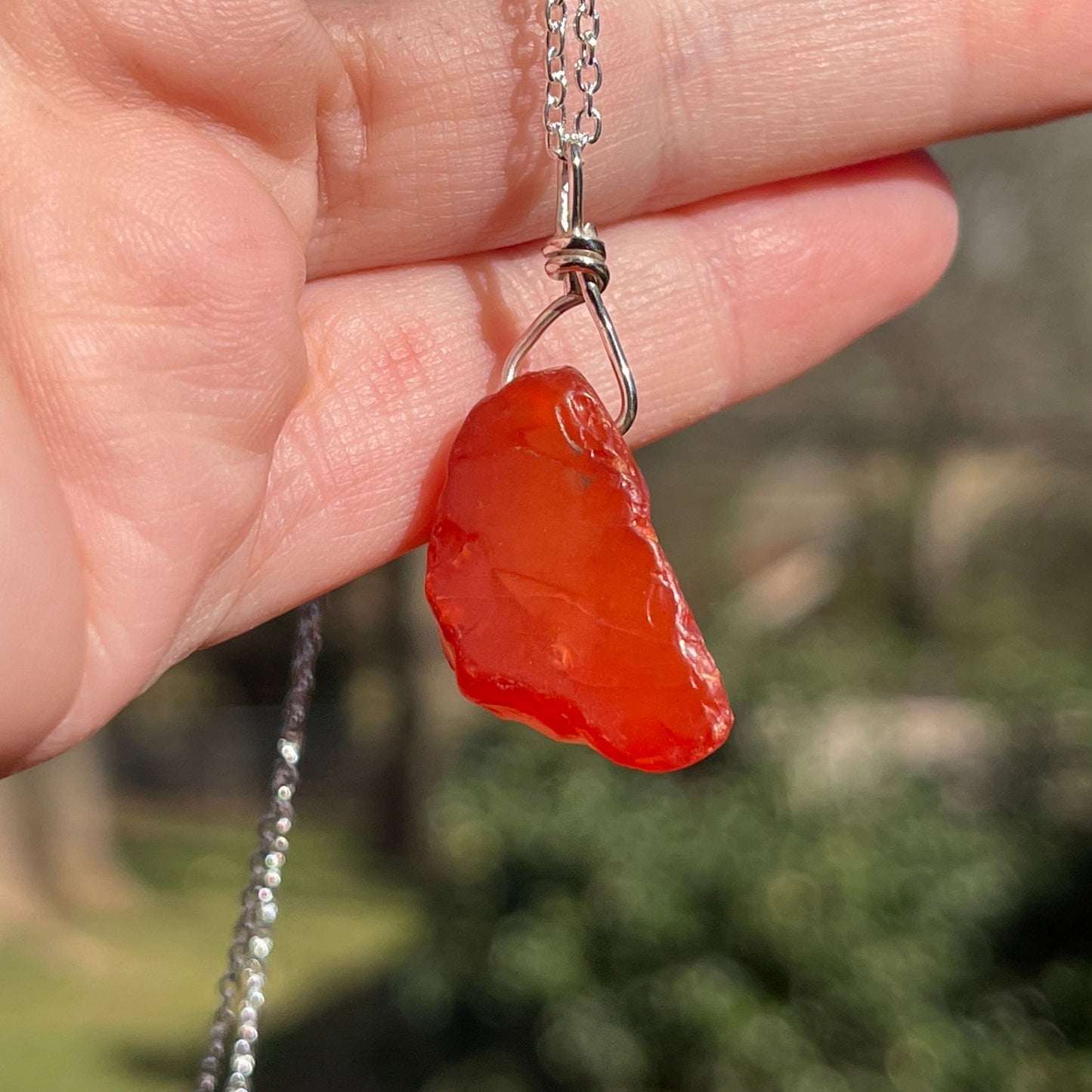Raw Carnelian Necklace - Healing Stone Beings