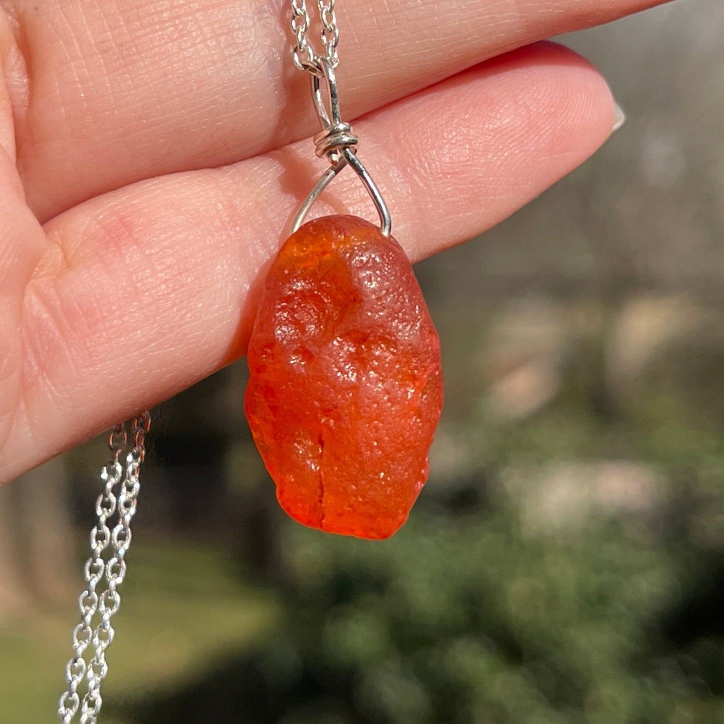 Raw Carnelian Necklace - Healing Stone Beings