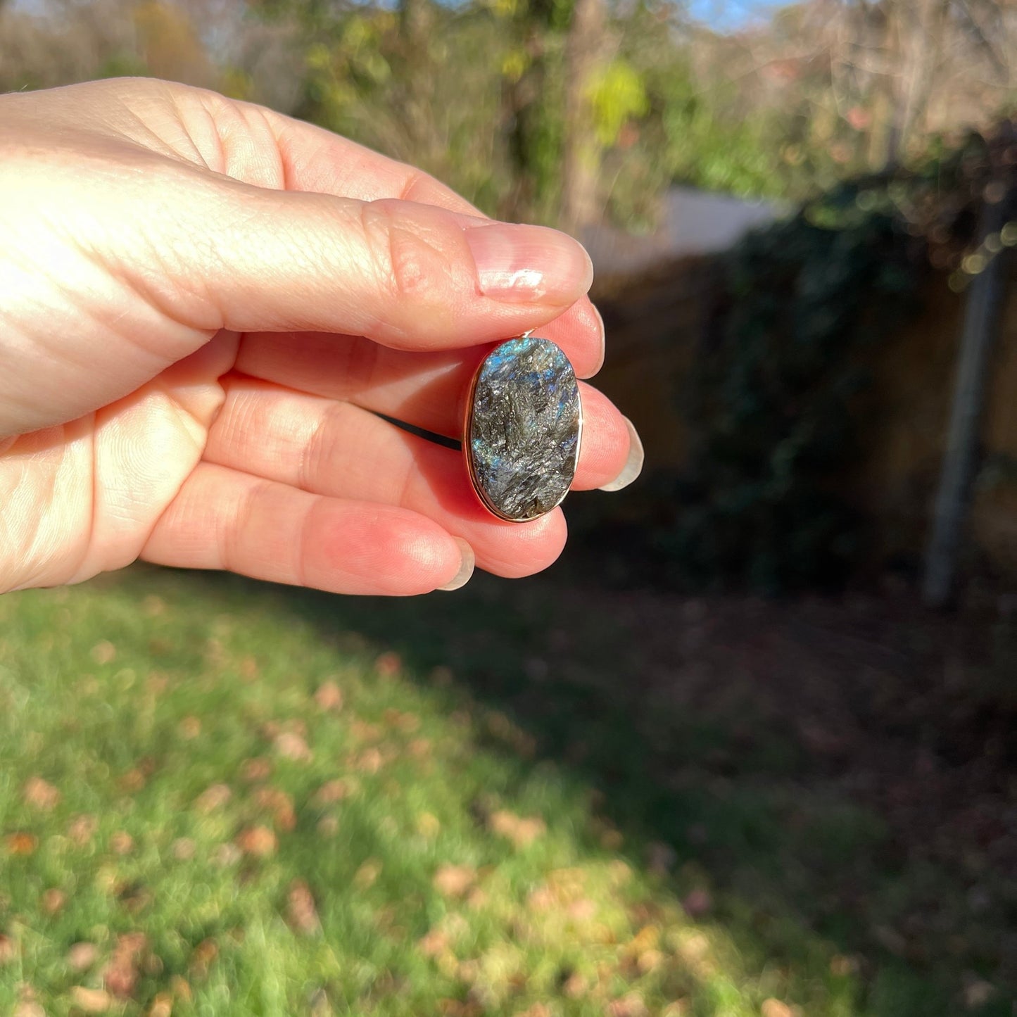 Raw Labradorite Pendants in Copper - Oval - Healing Stone Beings