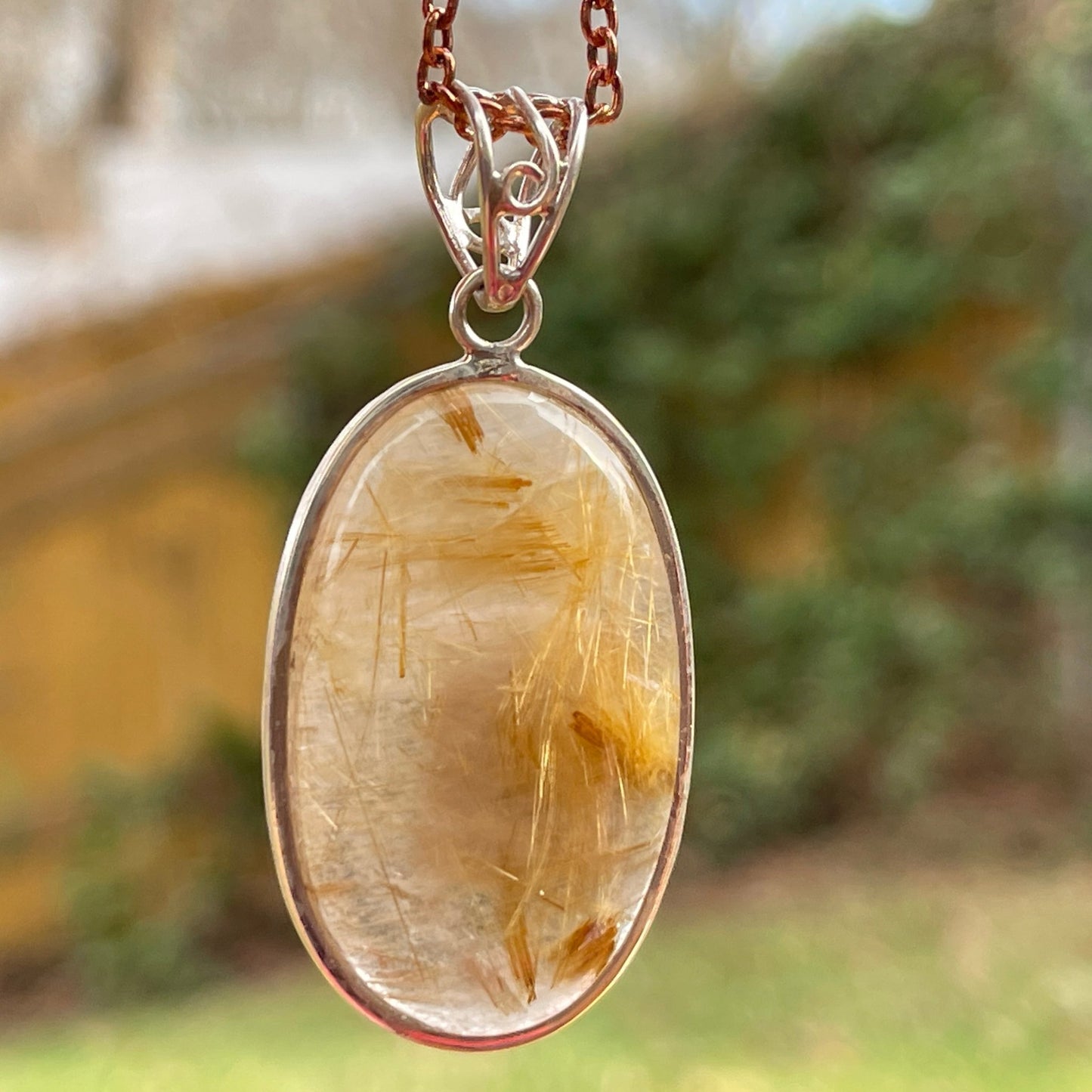 Rutilated Quartz Pendant - Healing Stone Beings