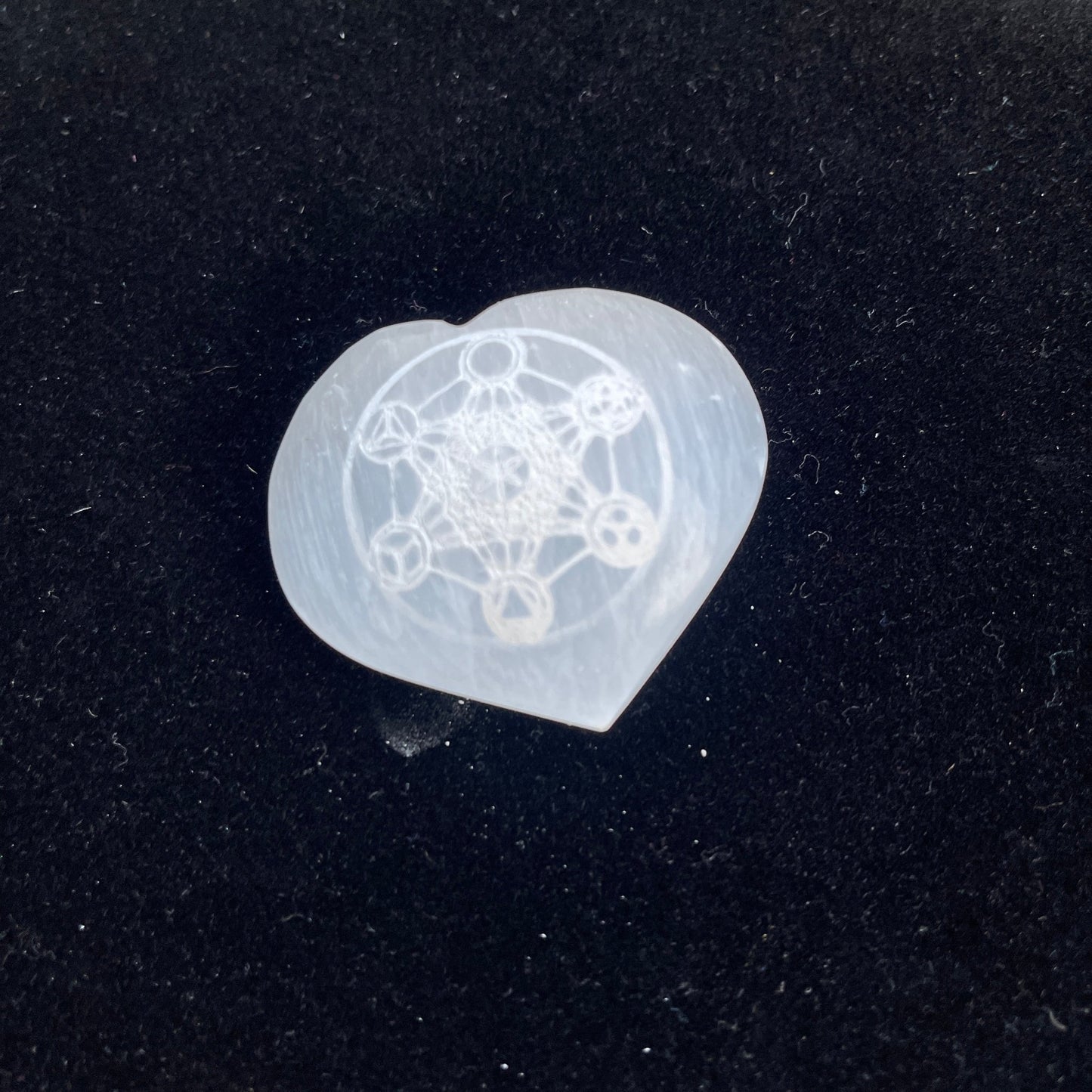 Sacred Geometry Selenite Hearts - Healing Stone Beings