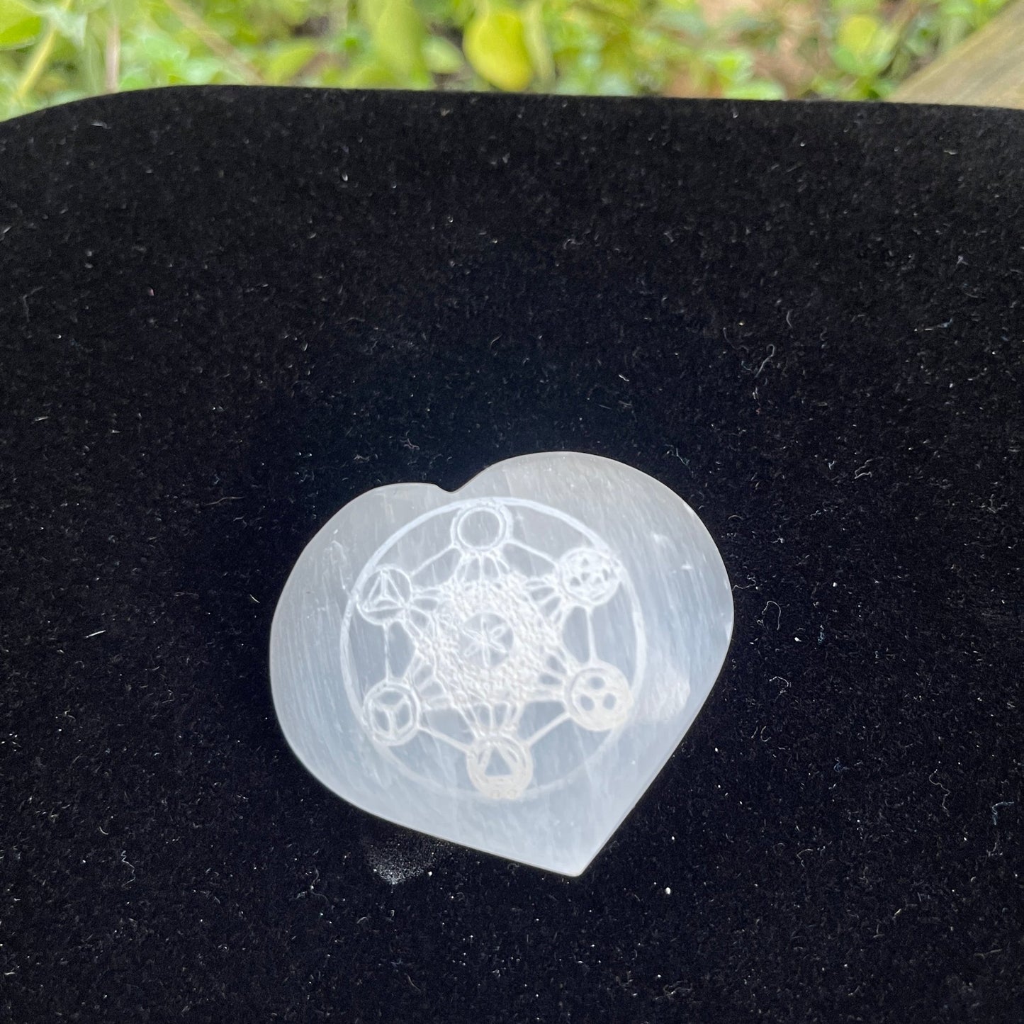 Sacred Geometry Selenite Hearts - Healing Stone Beings