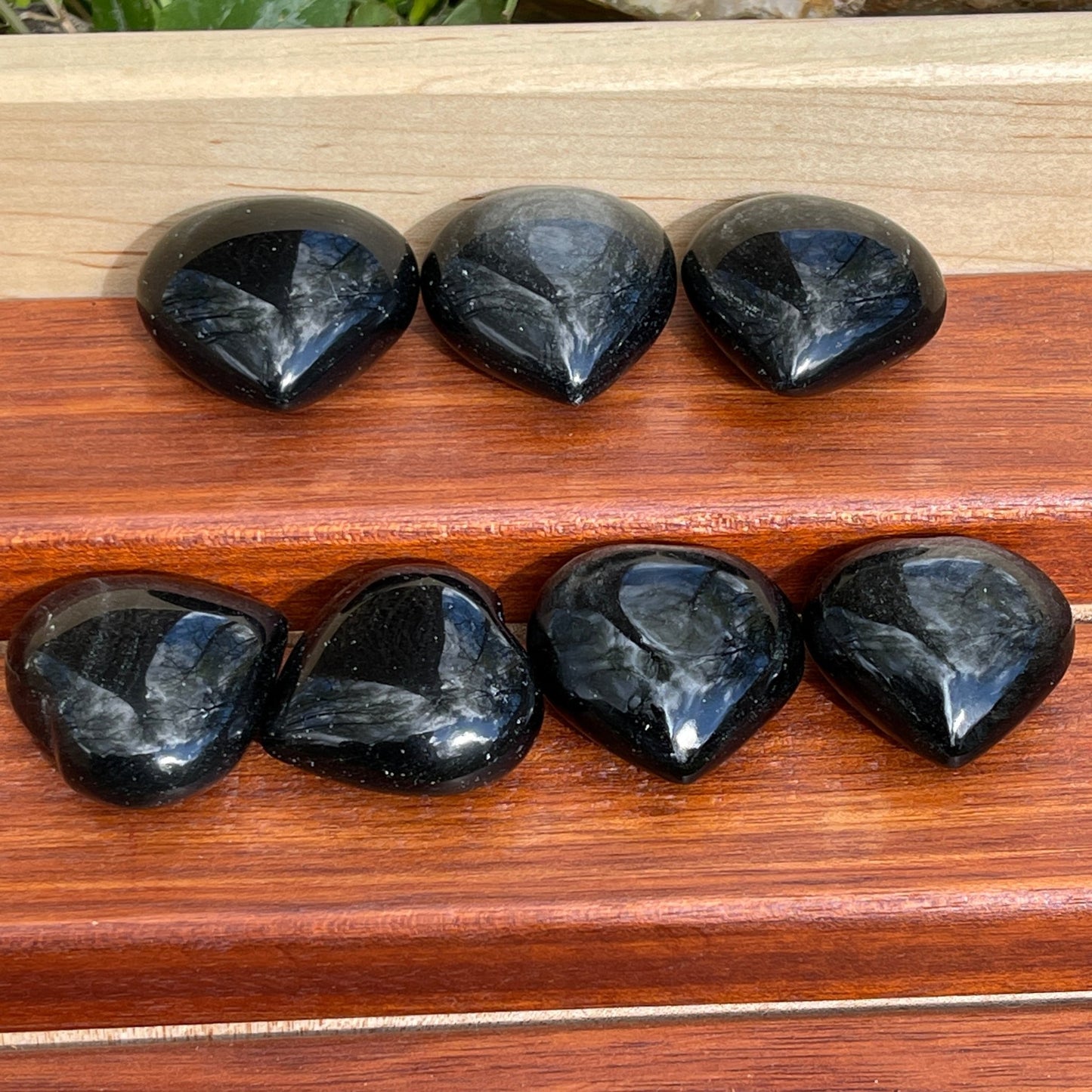 Silver Sheen Obsidian Heart - Healing Stone Beings