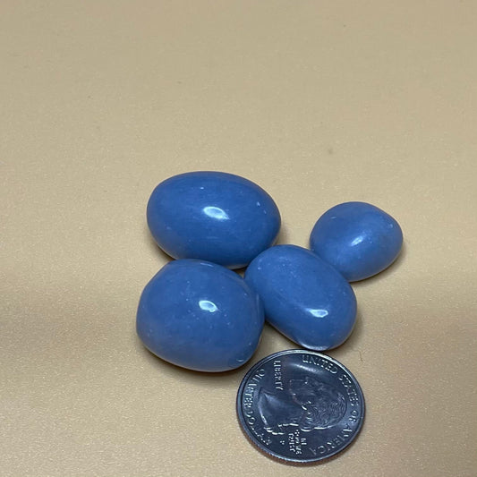 Angelite Palm Stone - Healing Stone Beings