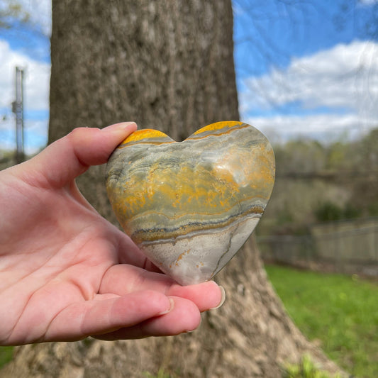 Bumble Bee Jasper Heart - Healing Stone Beings