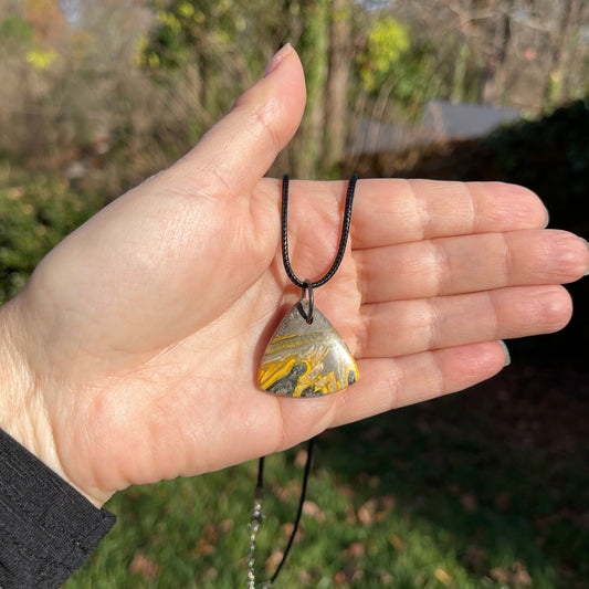 Bumble Bee Jasper Necklace - Healing Stone Beings