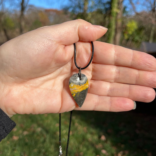 Bumble Bee Jasper Necklace - Healing Stone Beings