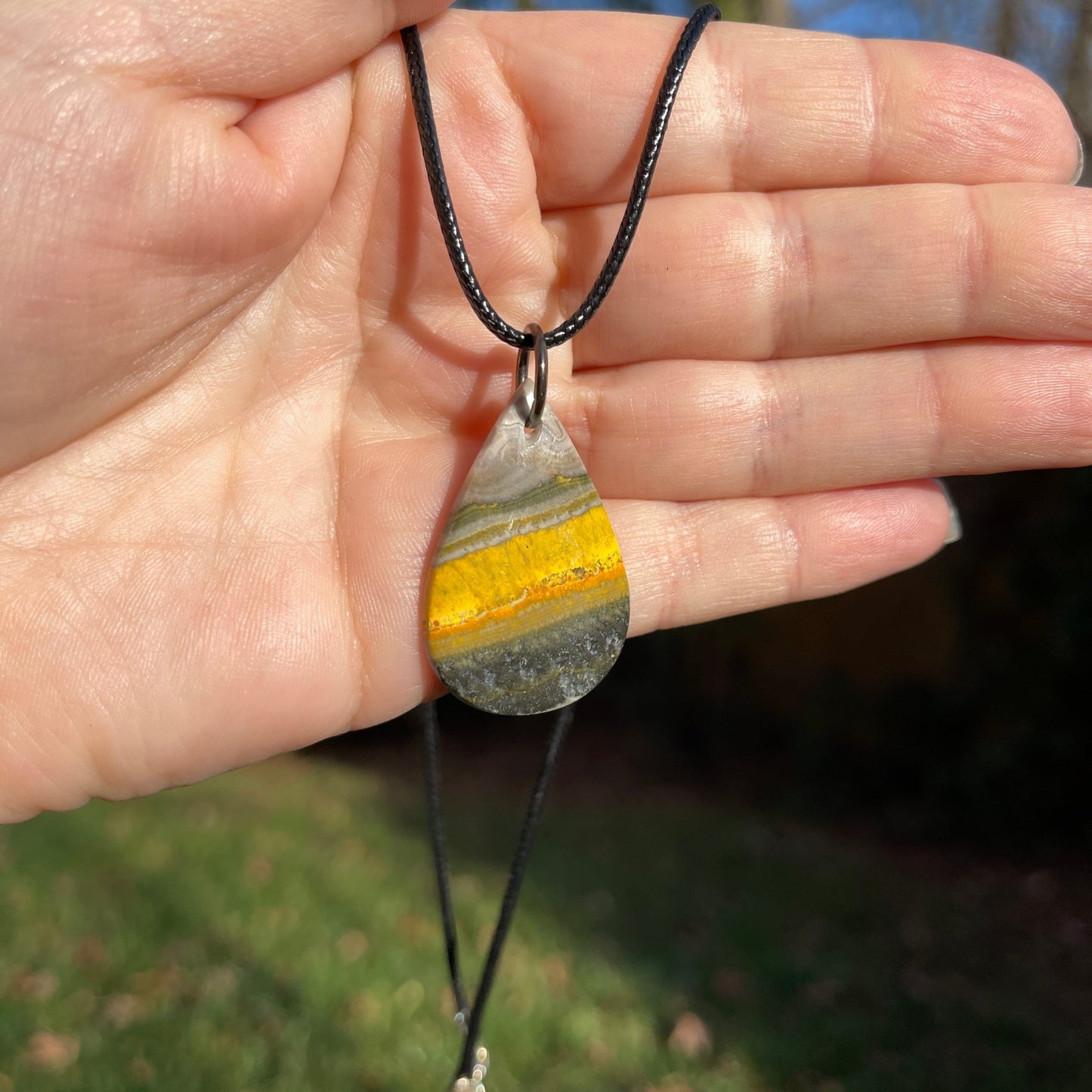 Bumble Bee Jasper Necklace - Healing Stone Beings