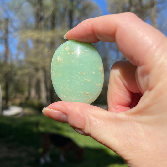 Chrysoprase Palm Stone - Healing Stone Beings