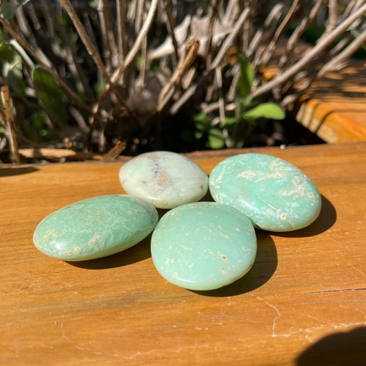 Chrysoprase Palm Stone - Healing Stone Beings