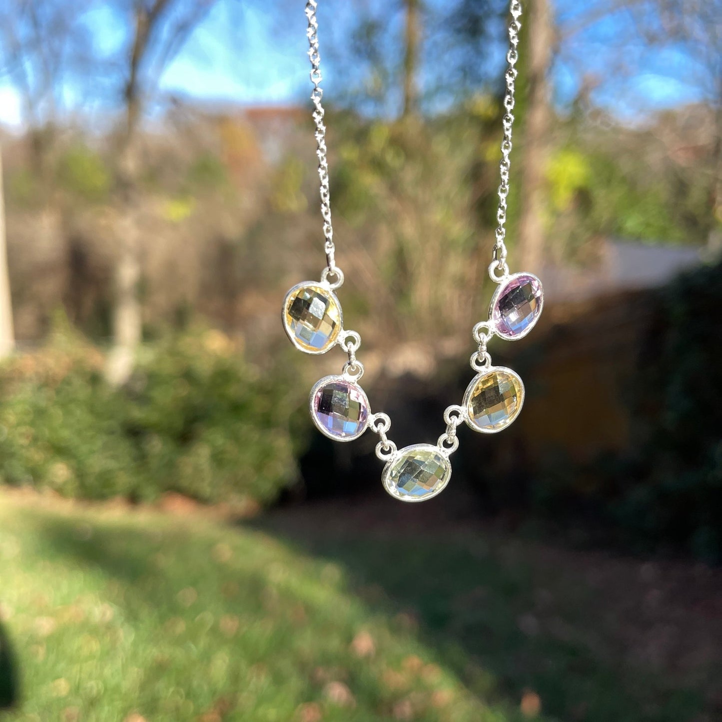 Faceted Gemstone Necklace - Moonstone - Healing Stone Beings