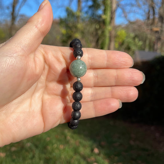 Jadeite Jade & Lava Rock Bracelets from Guatemala - Healing Stone Beings