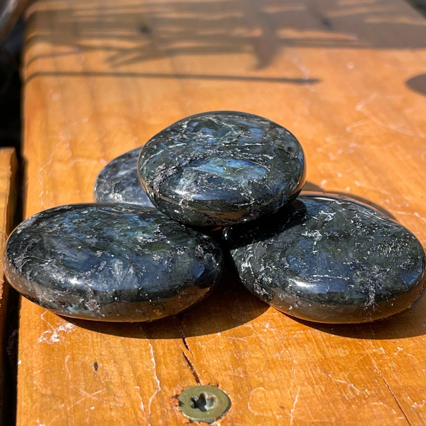 Larvikite Palm Stone - Healing Stone Beings