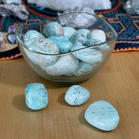 Peruvian Chrysocolla Tumbles - Healing Stone Beings