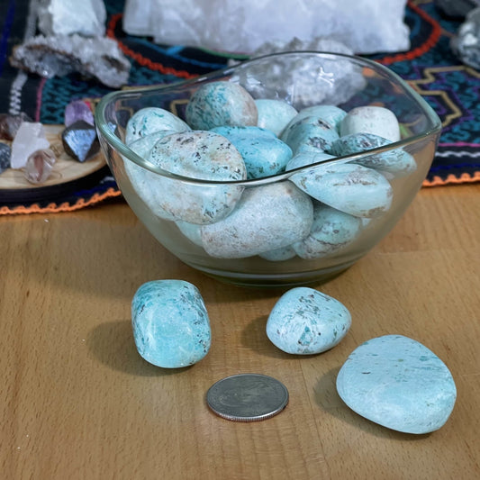 Peruvian Chrysocolla Tumbles - Healing Stone Beings
