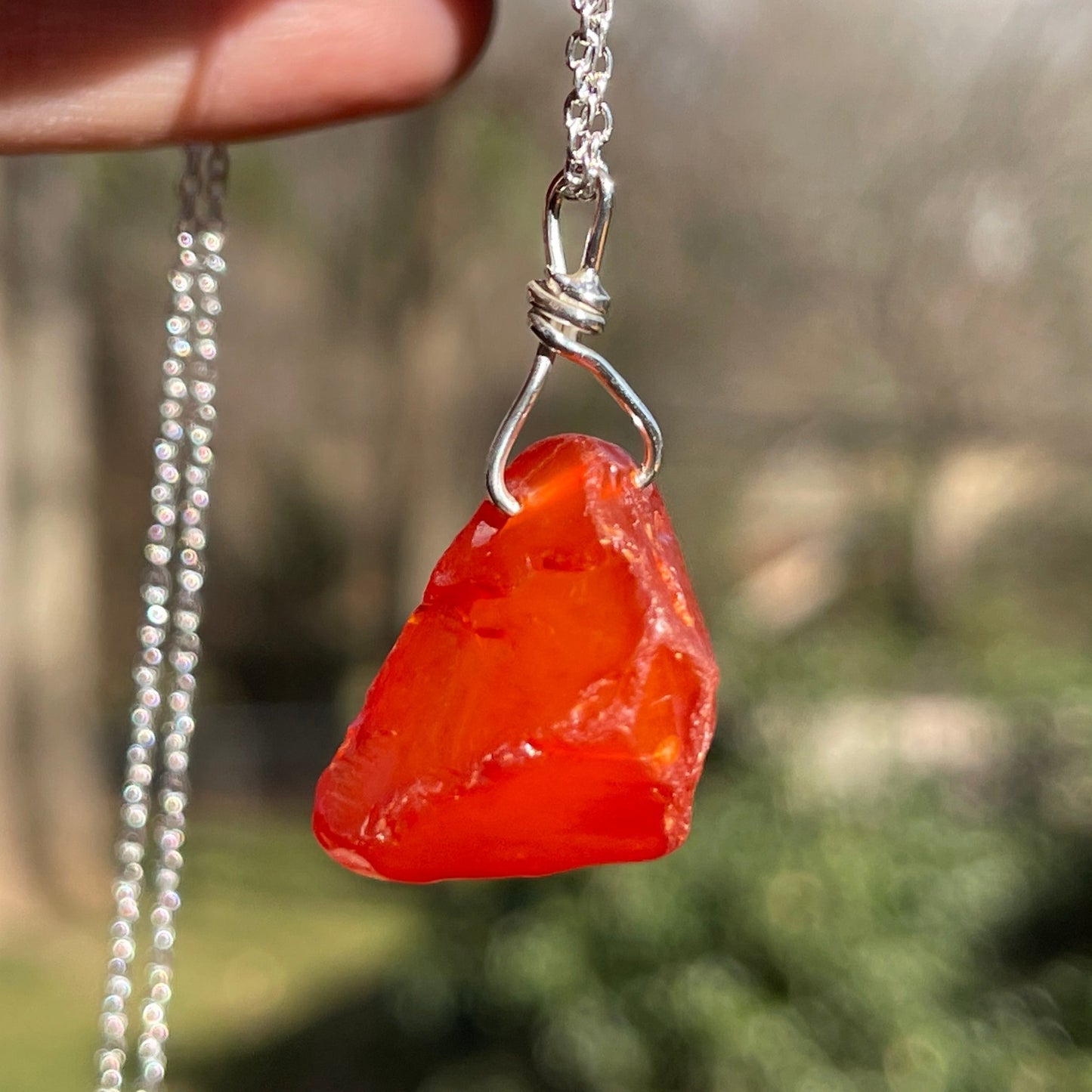 Raw Carnelian Necklace - Healing Stone Beings