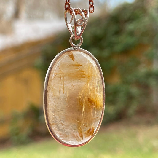 Rutilated Quartz Pendant - Healing Stone Beings