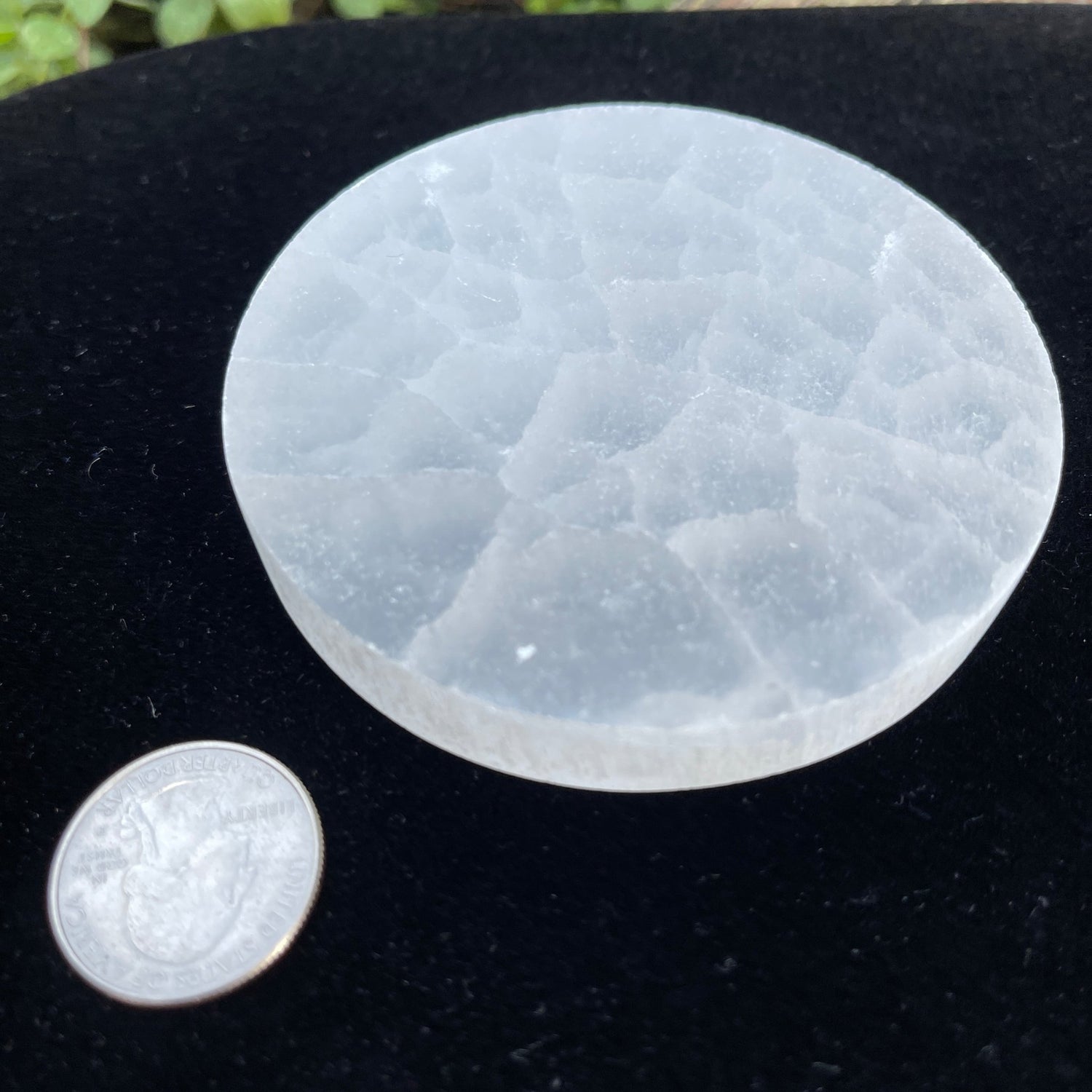 Selenite Charging Plate Small Circle - Healing Stone Beings