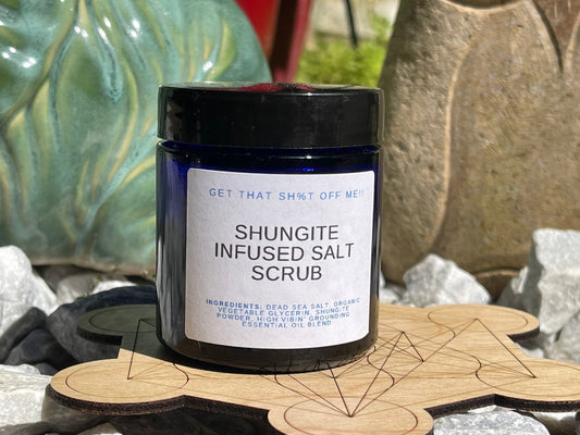 Shungite Infused Salt Scrub - Healing Stone Beings