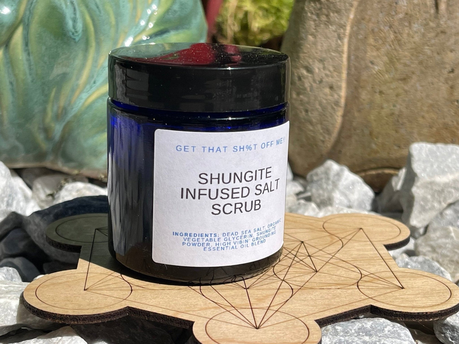 Shungite Infused Salt Scrub - Healing Stone Beings