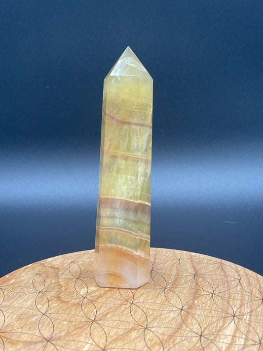 Yellow Fluorite Crystal Tower - Healing Stone Beings