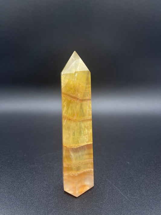 Yellow Fluorite Crystal Tower - Healing Stone Beings